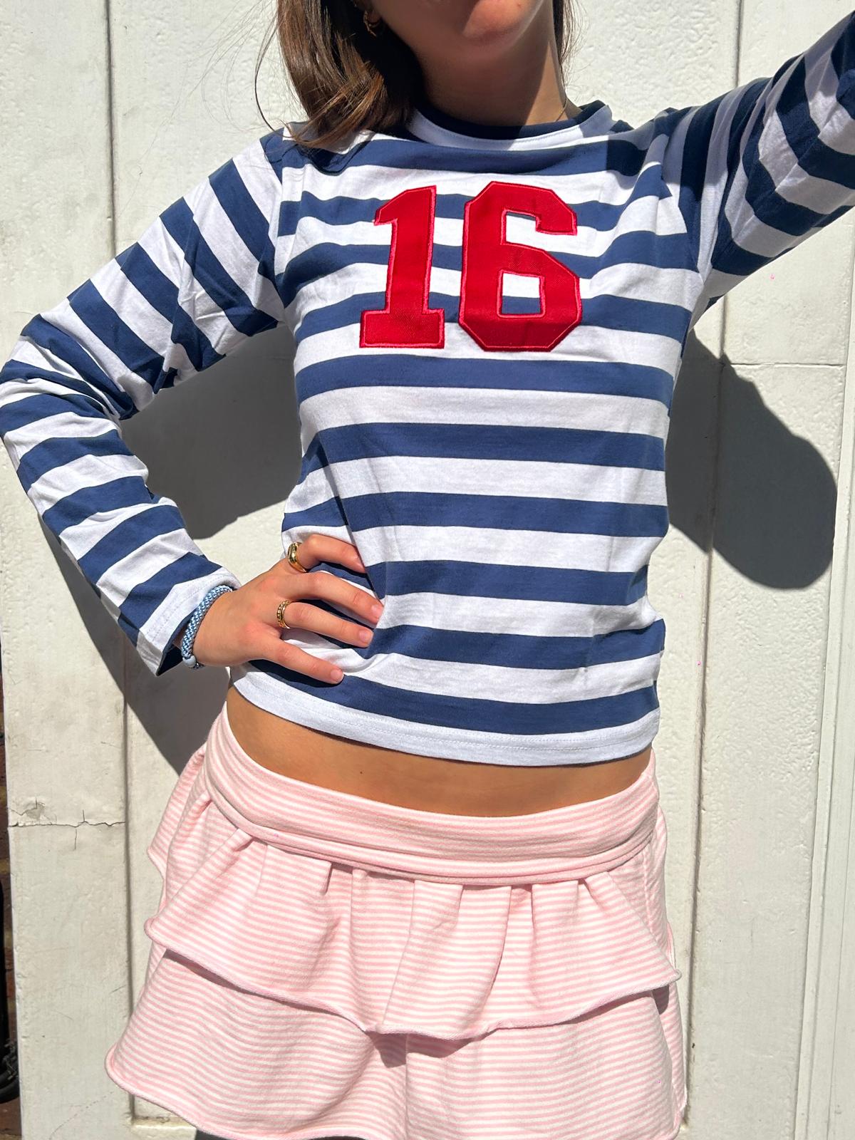 Number 16 Striped Tee