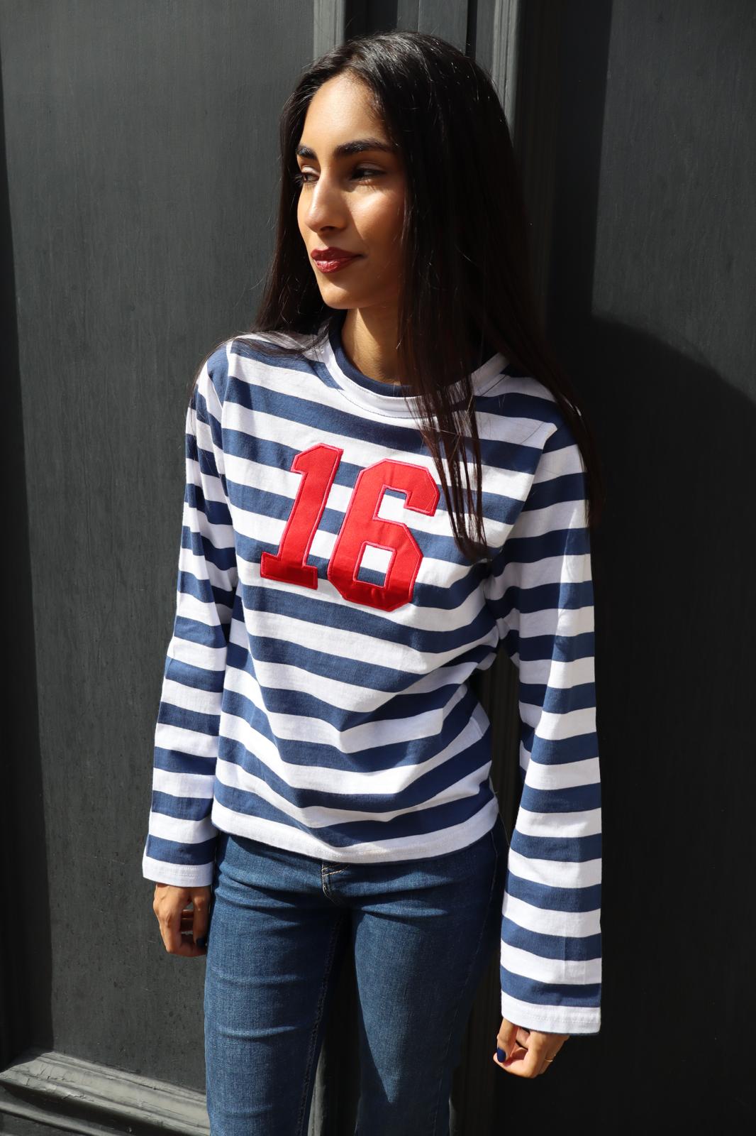 Number 16 Striped Tee